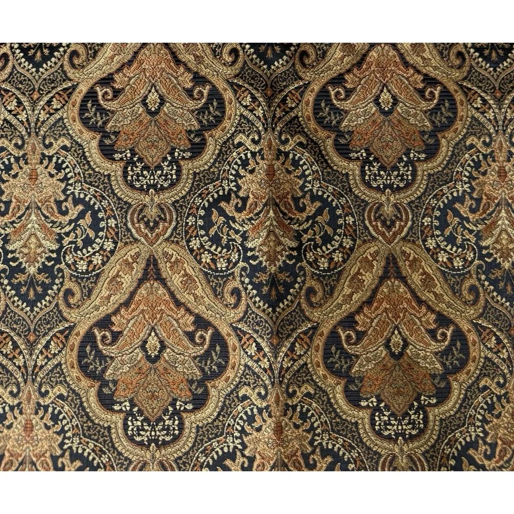 Curtain Triangle Set 9 Jacquard Scarf Topper Hollywood Regency Dark Traditional